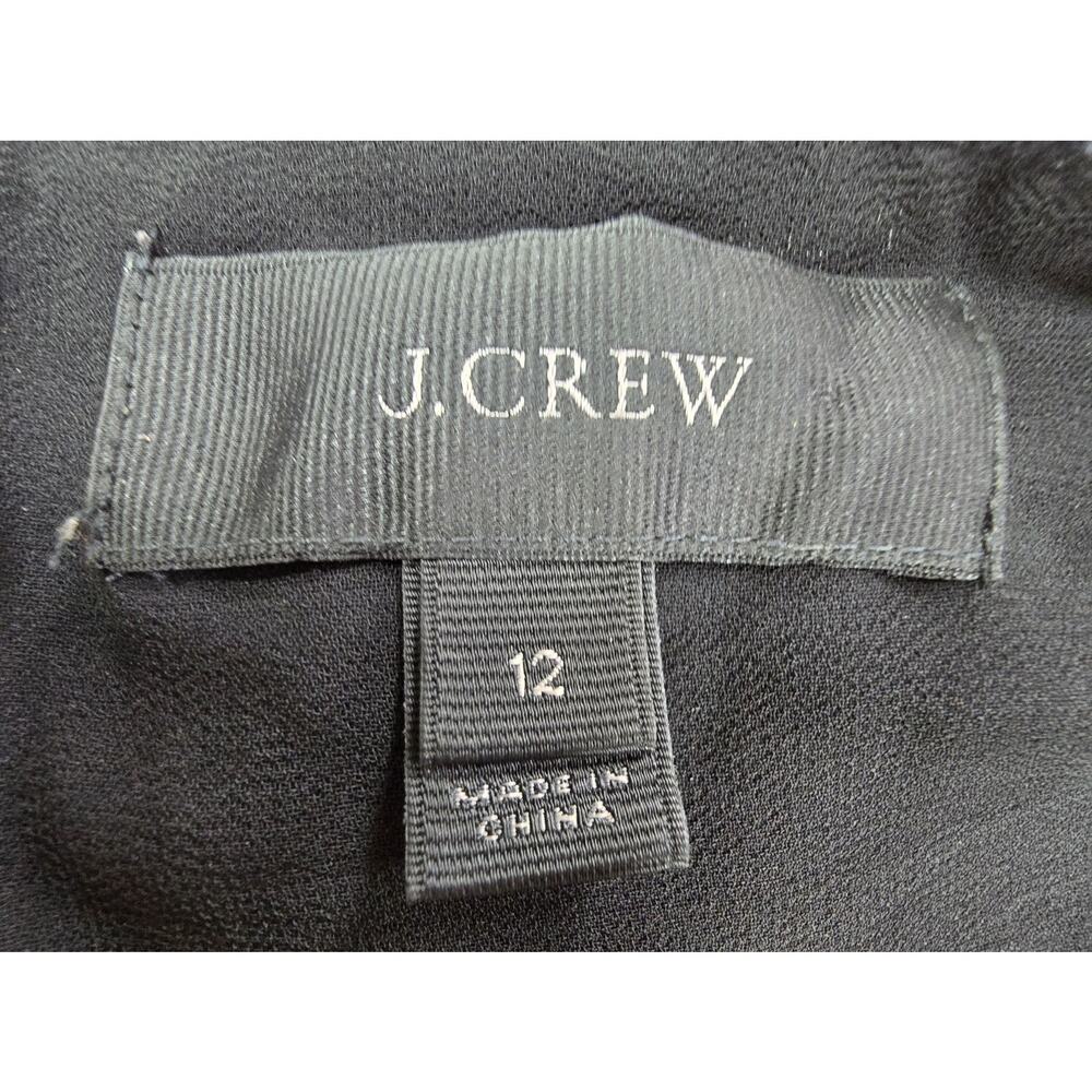 J. CREW Velvet Spaghetti Strap Wide Leg Cropped Jumpsuit Whimsigoth Black 12 - Picture 11 of 14
